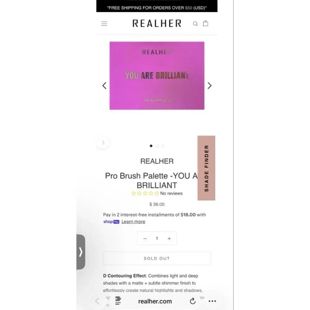 REALHER “You Are Brilliant” Pro Blush Palette - NEW